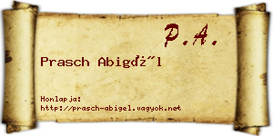 Prasch Abigél névjegykártya